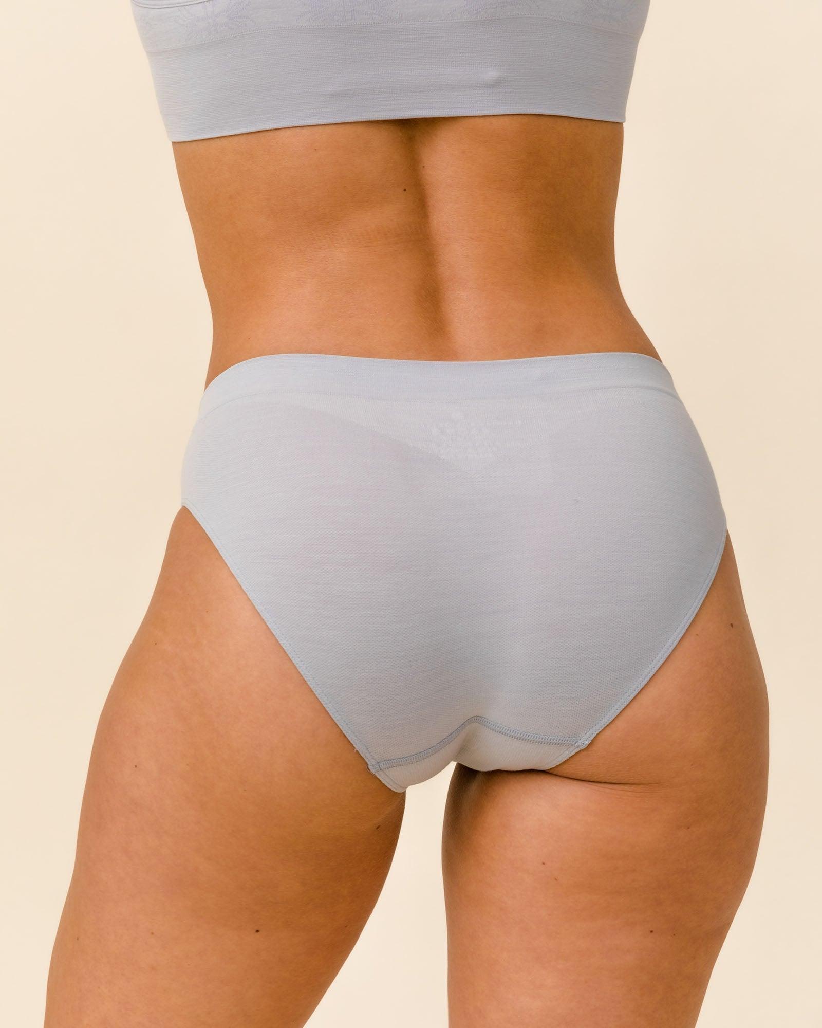 Back view of BRANWYN Essential Bikini Underwear made of sustainable Merino. Naturally toxin and forever chemical free women's underwear.