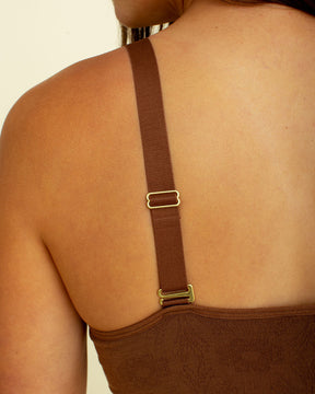 BRANWYN Busty Bra strap detail, adjustable buckle for added comfort and supportive fit.