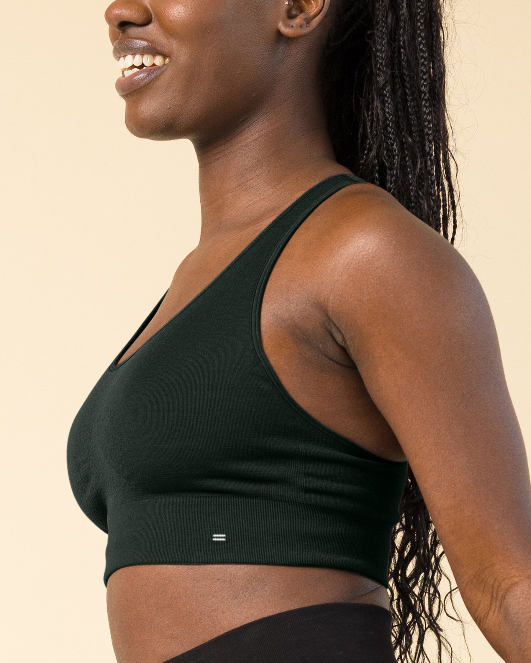 BRANWYN Essential Seamless Merino Wool Racerback Sports Bra in Deep Willow