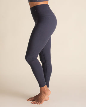 Night Sky Blue BRANWYN Essential Compressive Legging, close-up of sustainable Merino wool compression fabric