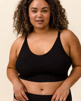 Front view of BRANWYN’s Essential Busty Bra, eco-friendly merino bralette for busty women.