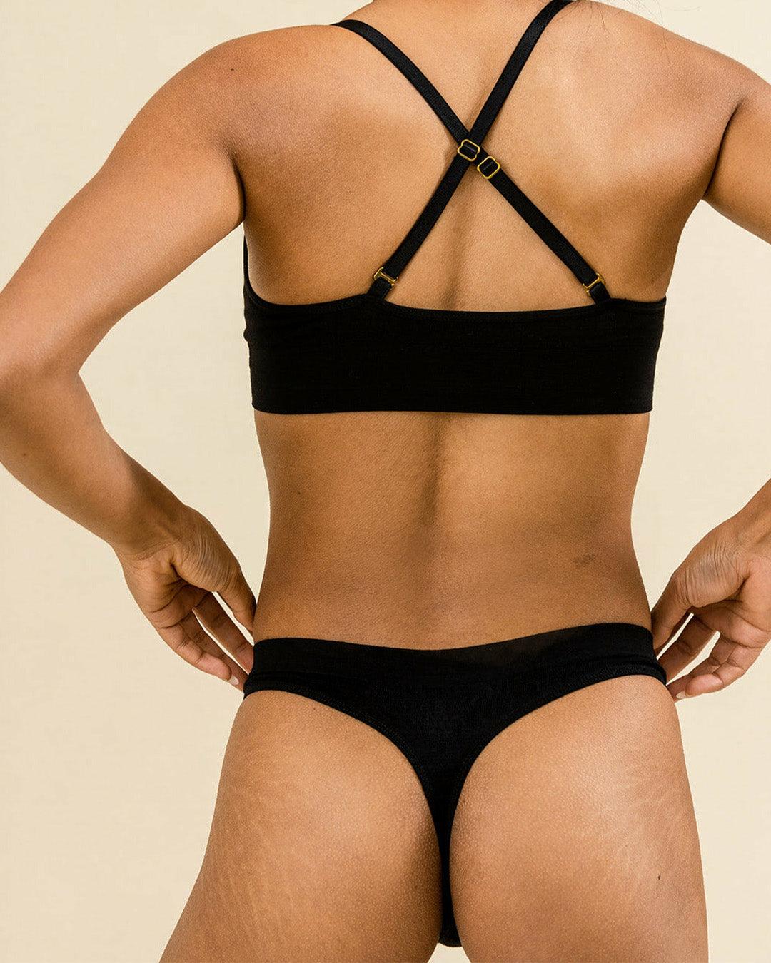 Truly Essential Black High-Waisted Thong